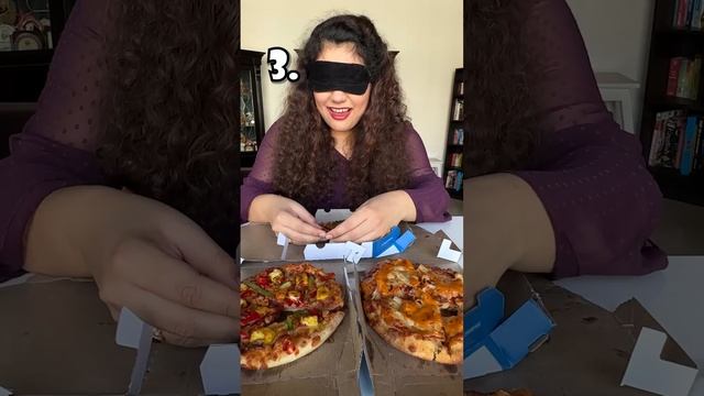 ?GUESS THE CRUST: Blindfold Challenge! CHEESE BURST or PAN CRUST or THIN CRUST? #foodchallenge