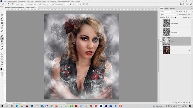 Эффект замороженного окна в инее в Фотошопе [Создаем эффект инея в Photoshop]