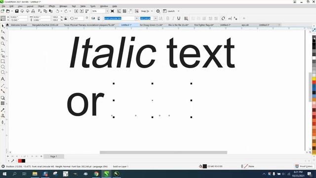 Corel Draw Tips & Tricks Make a Font Italic and others the same Part 2 BOLD смотреть онлайн