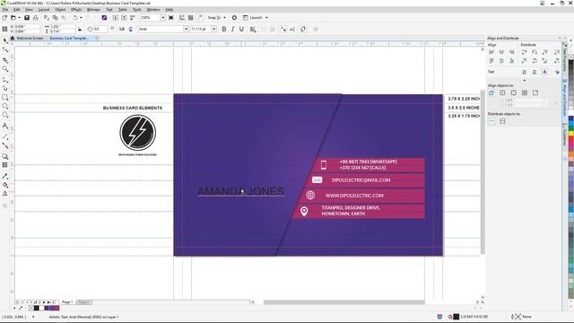 Modern Business Card (PRINT READY + MOCK-UP) in CorelDRAW - PurpleStroke Design™ смотреть онлайн