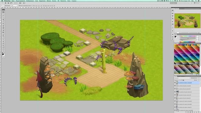 Как делают фоны для игр. Изометрия. Фотошоп смотреть онлайн