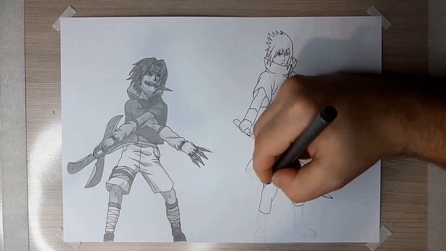 Как рисовать Саске Учиха/How to draw Uchiha Saske смотреть онлайн