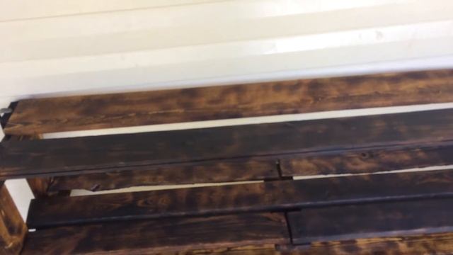 Мебель в стиле Лофт. Полочка для обуви из дерева смотреть онлайн