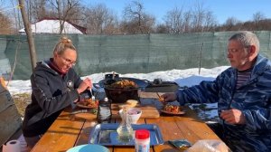 #504 Деревенский обед в садже на костре