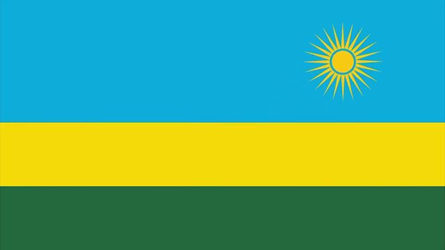 Руанда в красном цвете на голубом глобусе Иллюстрация штока - иллюстрации насчит