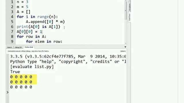 Программирование на языке Python. Лекция 7 - двумерные массивы (вложенные списки). смотреть онлайн