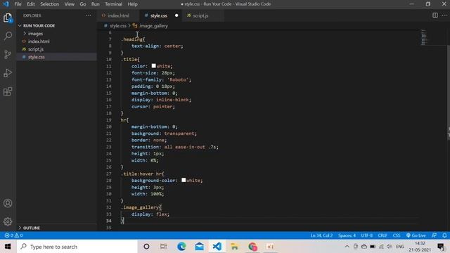 Create Image Gallery using HTML ,CSS and JS