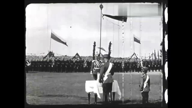 Кинохроника. 1913г. Военный парад в Царском селе. Александр II и цесаревич Алексей. Russian empire.