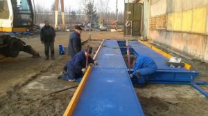 Монтаж автомобильных весов на плитах