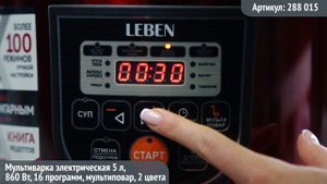 Видео обзор техники LEBEN: Мультиварка электрическая 5л