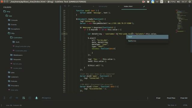 Tutorial membuat aplikasi chat realtime dengan php ajax mysql dan websocket