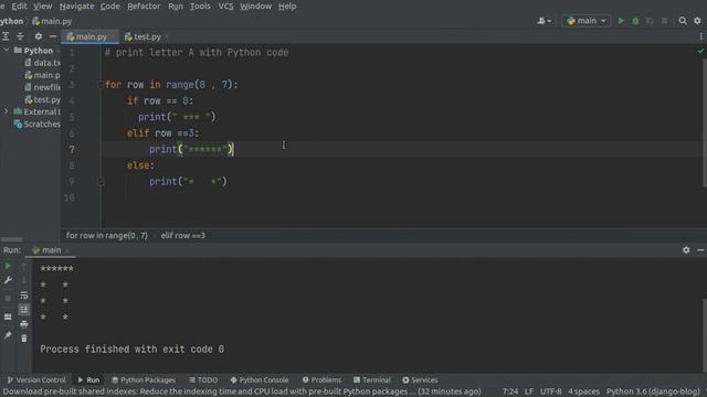 Print Letter " A " with Python #pythonprogramming