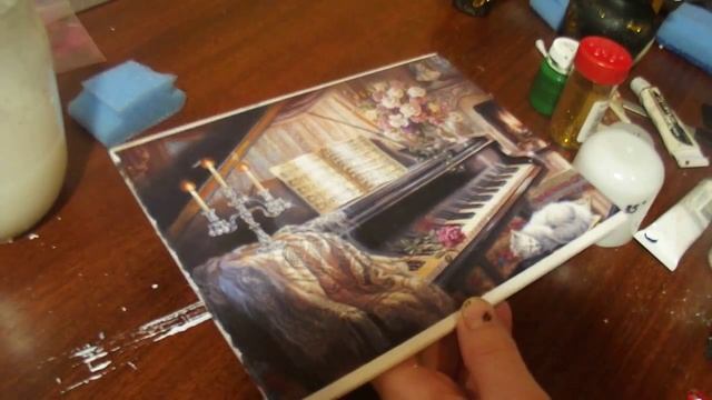 Декупаж. Нанесение декупажной карты. Новогодние мотивы