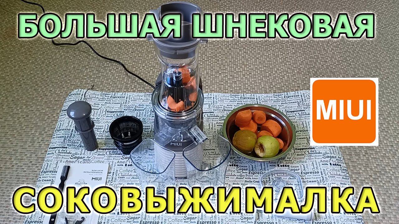 Большая шнековая соковыжималка MIUI JE230-32M00. Домашняя соковыжималка для овощей и фруктов.