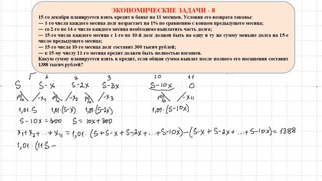 Задание 15. ЕГЭ. Профильная математика. Экономические задачи - 8