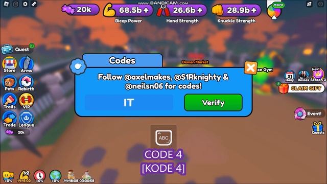 *NEW UPDATE CODES* [HALLOWEEN UPDATE] Arm Wrestle Simulator ROBLOX | ALL CODES | OCTOBER 15, 2023 смотреть онлайн