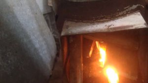 Титан дровяной водо нагреватель на даче.