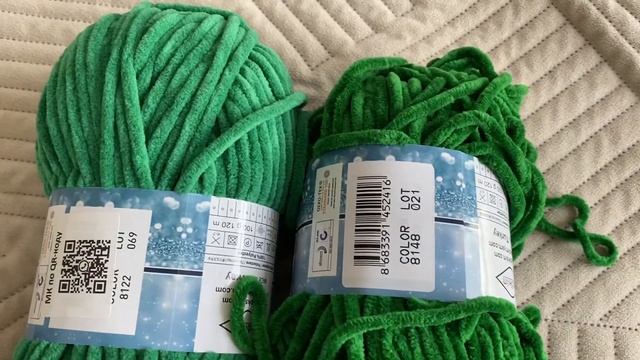 Плюшевая пряжа зеленых оттенков: Himalaya Dolphin Baby и LaVita Yarn Velur смотреть онлайн