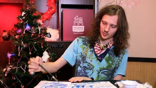 Зимний пейзаж акварелью | Новогодний видеоурок