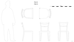 Стул А. Чертёж. Chair A. Drawings.
