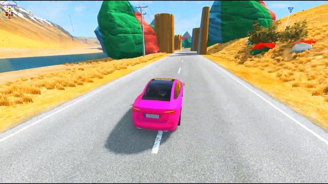 MONSTER JAM FUNNY CAR TANK TRUCK & MONSTER TRUCKS & BIG CAR CRASH SPEED BUMPS DEEP WATER IN BEAMNG смотреть онлайн