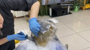 Платиновый блонд 10.1 ❄️ Обесцвечивание коротких волос с закрашенным мелированием