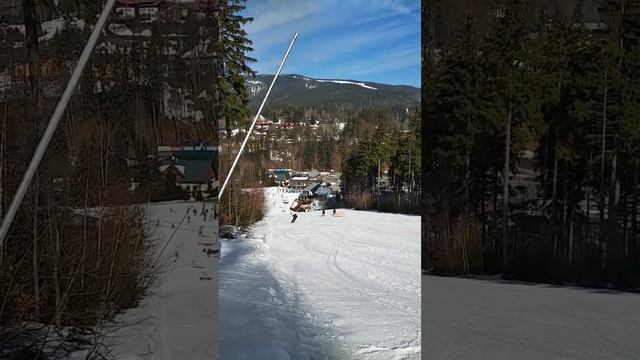 Горнолыжный курорт,Шпиндлерув млын. Ski resort, Spindleruv Mlyn.