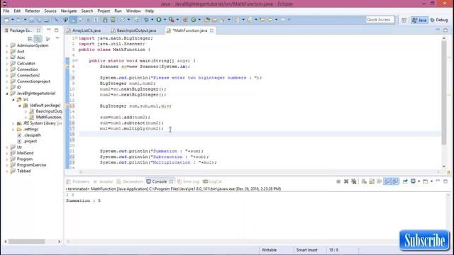 Java Biginteger #2 Basic math function in java bigInteger
