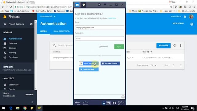 Firebase Authentication Android/iOS - Unity Template