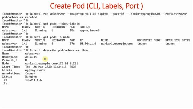 20 How to create Pod using Kubectl command (Imperative Mode) with Port and Label Options?