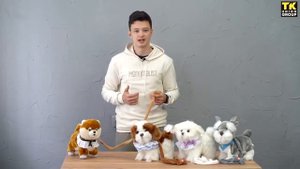 Мягкая Игрушка Собачка На Поводке С Украинской Озвучкой Которая Ходит Поет И Танцует