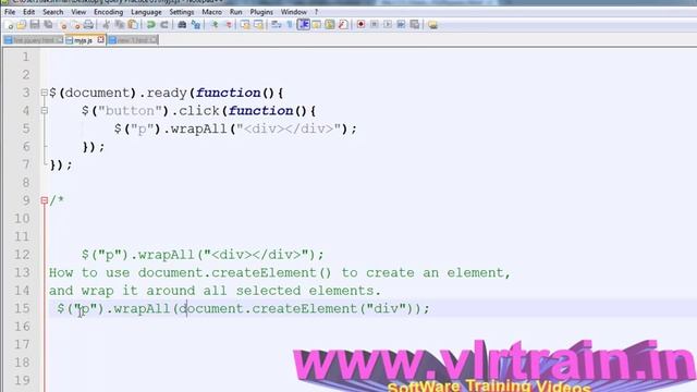 WrapAll method In jQuery English 27-vlr training