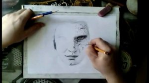 Портрет Дориана Грея нарисованный простыми карандашами