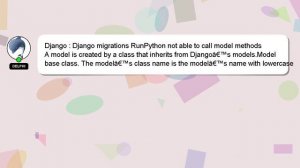 Django : Django migrations RunPython not able to call model methods