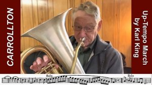 Euphonium Practice "Carrollton" March by Karl King. Free Sheet Music Lined in Description