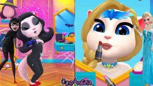 My Talking Angela 2|New Year Update Gameplay Angela 2 Vs Frozen Ealsa Vs Dracula Mavis
