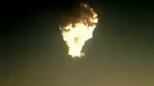 Падение метеорита, снято на озере Чебаркуль