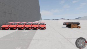 10 DAEWOO MATIZ vs OLD CANNON! 1000 Km/H CRASH TEST! - BeamNg Drive