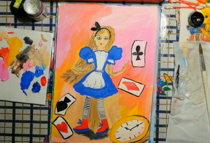 Как нарисовать сказку "Алиса в стране чудес".