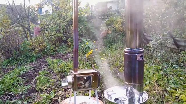 Походная ПЕЧЬ-ПАРОГЕНЕРАТОР «ЖИГА-2» | Первый обжиг и пар | Мобильная баня МОБИБА | ОТЗЫВ смотреть онлайн