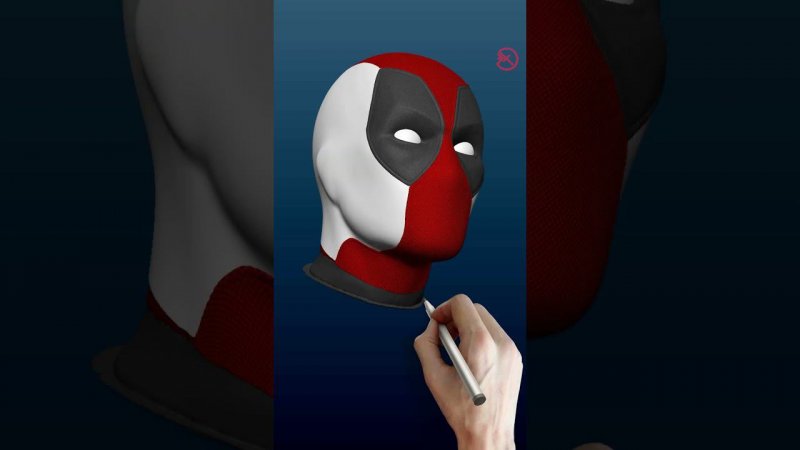 Маска дэдпула своими руками №3 #deadpool #shorts #3dsculpting #mask