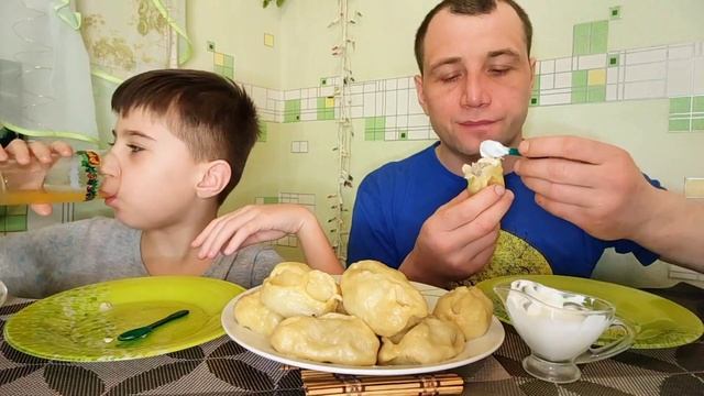 Мукбанг.? МАНТЫ? домашние вкуснейшие