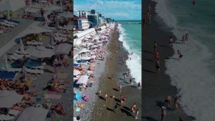 Лазаревское 2022 шторм 22 июля центральный пляж, купаться запрещено