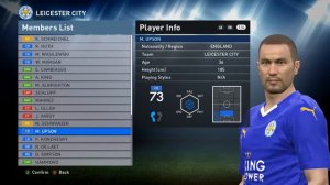 Leicester City Faces & Stats - Pes 2016