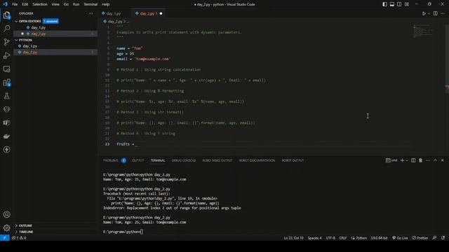Python string formatting | How to perform string formatting in python | python strings | tutorial 2