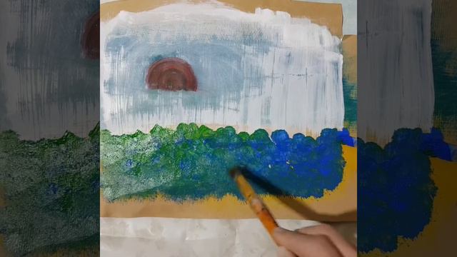 Живопись акрилом на картоне. Артерапия. Правополушарное рисование. асмр. asmr art & termination