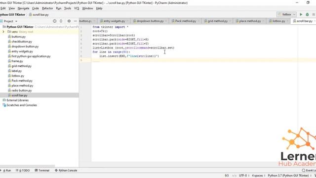 ScrollBar In Tkinter GUI | Python Tkinter GUI Tutorial | How to create ScrollBar in Tkinter?