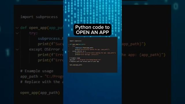 Python Code to OPEN APP #coding #app #python  #programming