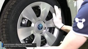 Установка комплекта брызговиков Rival на Skoda Rapid