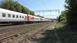 Эл.-воз ЧС7-137 (ТЧЭ-33) с поездом №047Й Москва - Балаково/эл.-воз ЧС7-078 (ТЧЭ-18) с поездом №176Э.